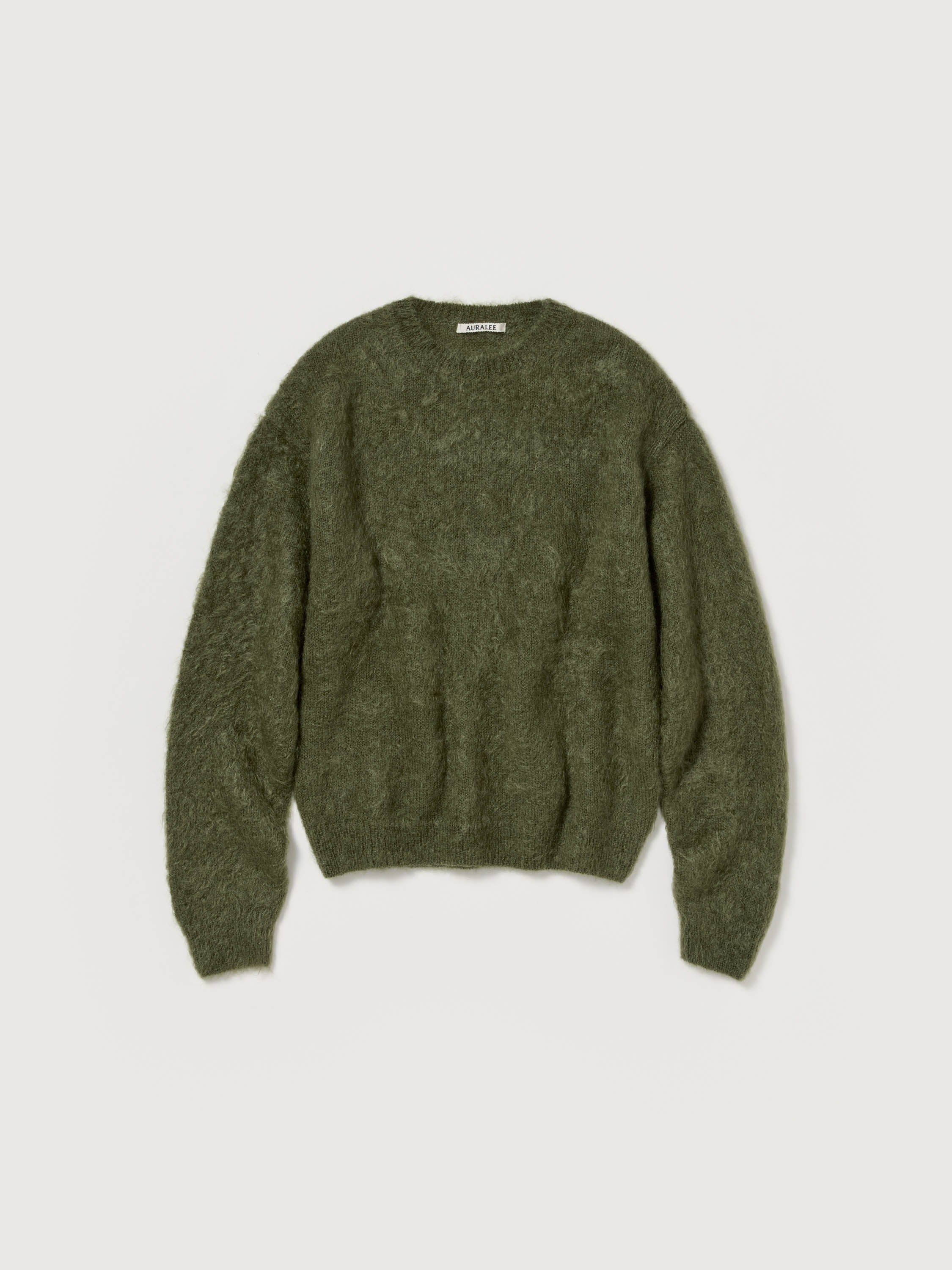 Auralee Brushed Super Kid Mohair Knit P/O - Olive – Totem Brand Co.