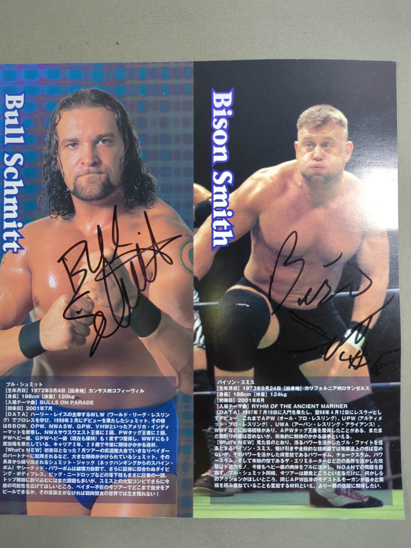 バ*ン様 高山善廣大森隆男写真パネルサイン付き 高山善廣大森隆男写真