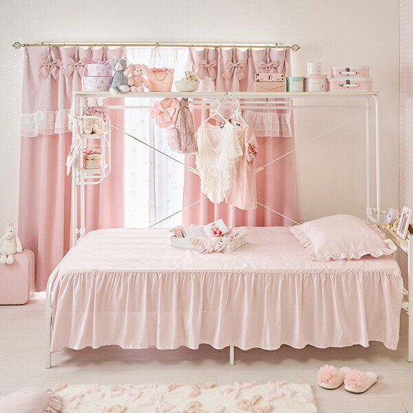 楽天市場】ティアラリボン2WAY遮光カーテン（100×185）/ピンク｜ 姫系