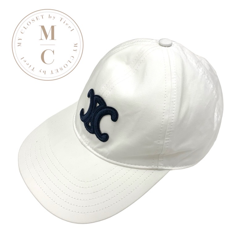 楽天市場】セリーヌ CELINE キャップ 帽子 コットン ホワイト ネイビー