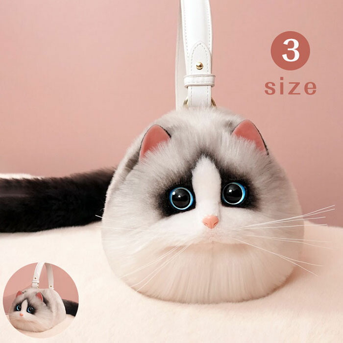 楽天市場】猫ちゃん型バッグ ショルダーバッグ 猫型 バッグ