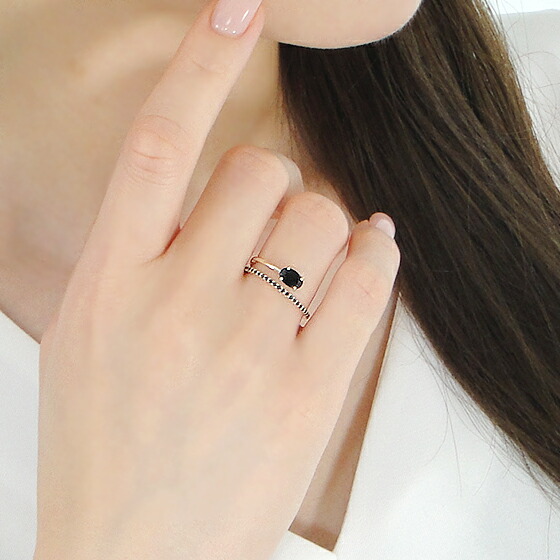 楽天市場】【送料無料】K10YG オニキス ブラックダイヤモンド リング