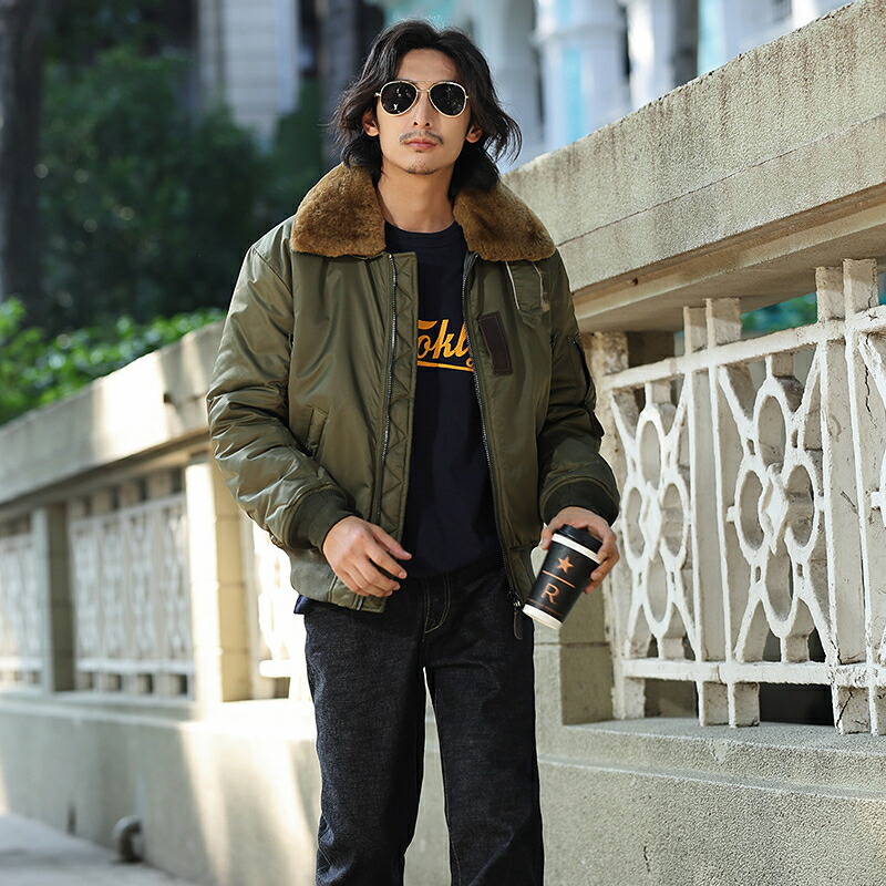 楽天市場】ジャケット メンズ 秋冬 フライトジャケット B-15 綿