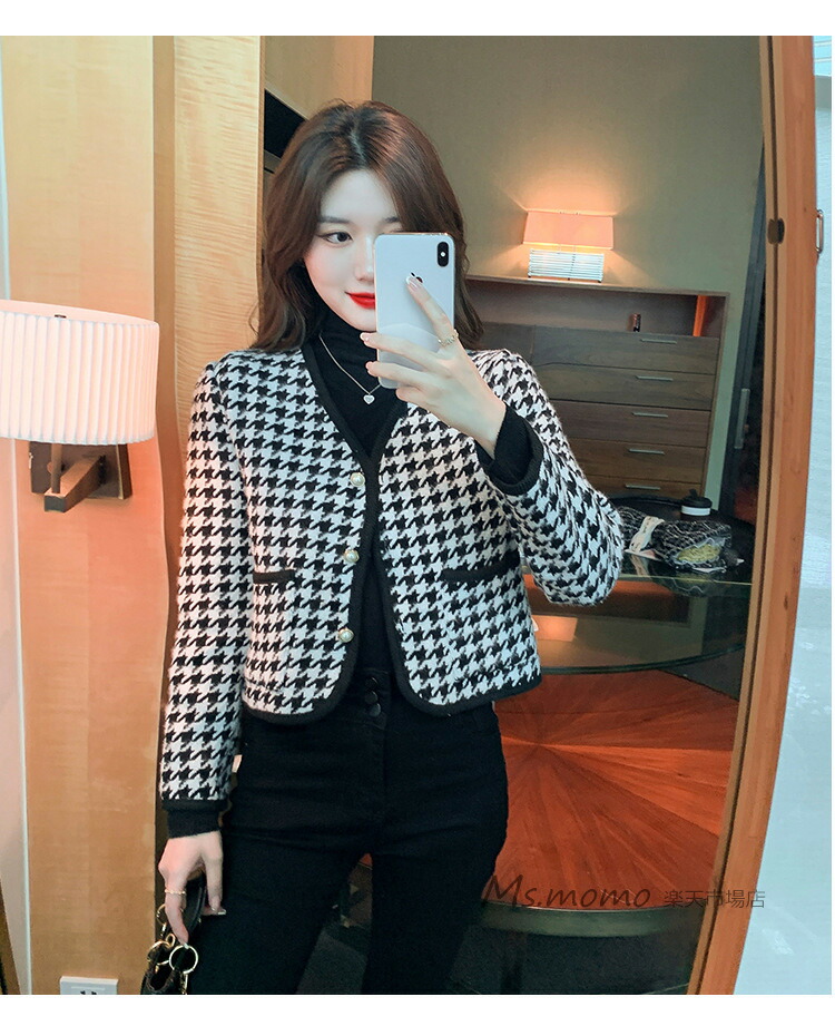 楽天市場】ツイードジャケット レディース 40代 長袖ノーカラー