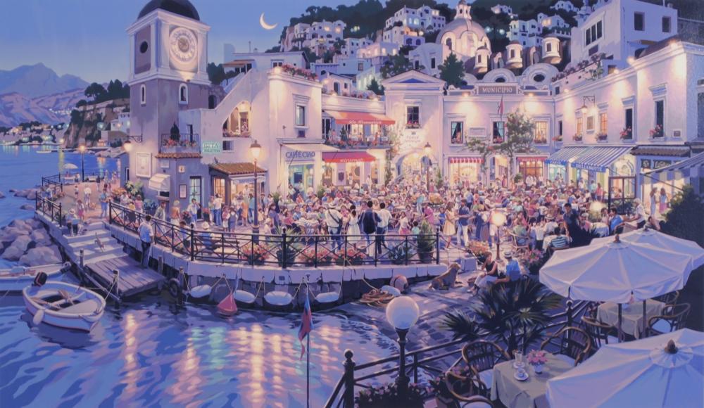 楽天市場】笹倉鉄平 カフェ・ベラ・ノッテ 海 絵画 風景画 イタリア