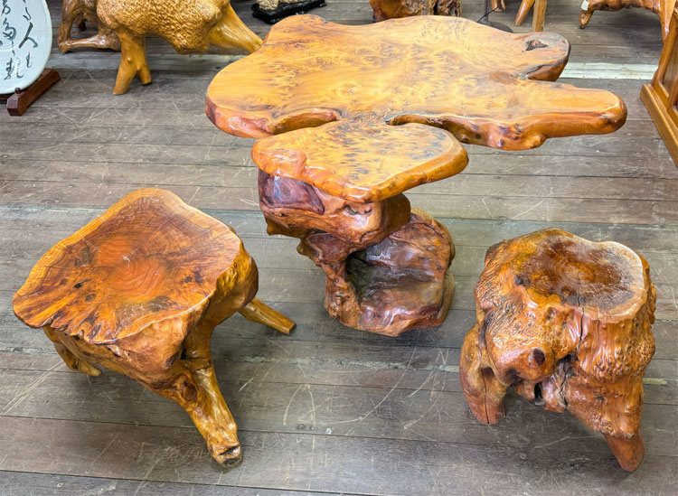 楽天市場】送料無料 展示品 木の根 テーブル 椅子 セット 無垢 自然