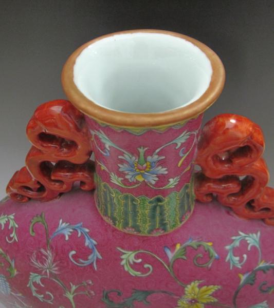 楽天市場】景徳鎮 粉彩花文扁壺 全高49cm 中国 陶磁器 希少 花生 工芸