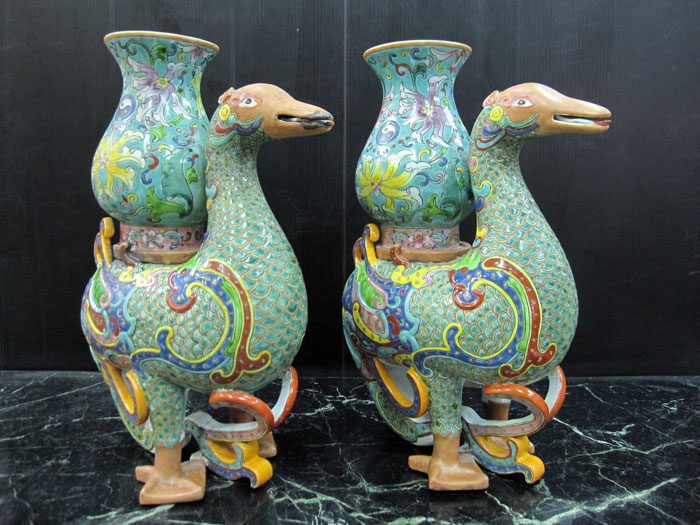 粉彩花卉図柄賞瓶 装飾品 花瓶 美品 景徳鎮 陶磁器 工芸品 美術品 置物