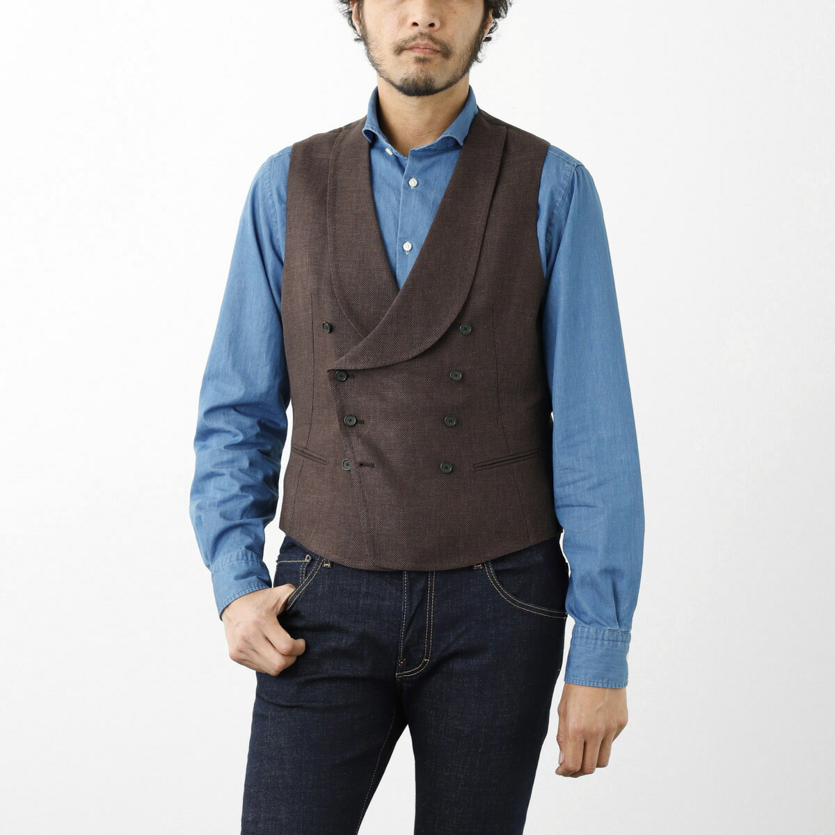 未使用級】タリアトーレ TAGLIATORE ジレ ブラウンSize48 楽天市場