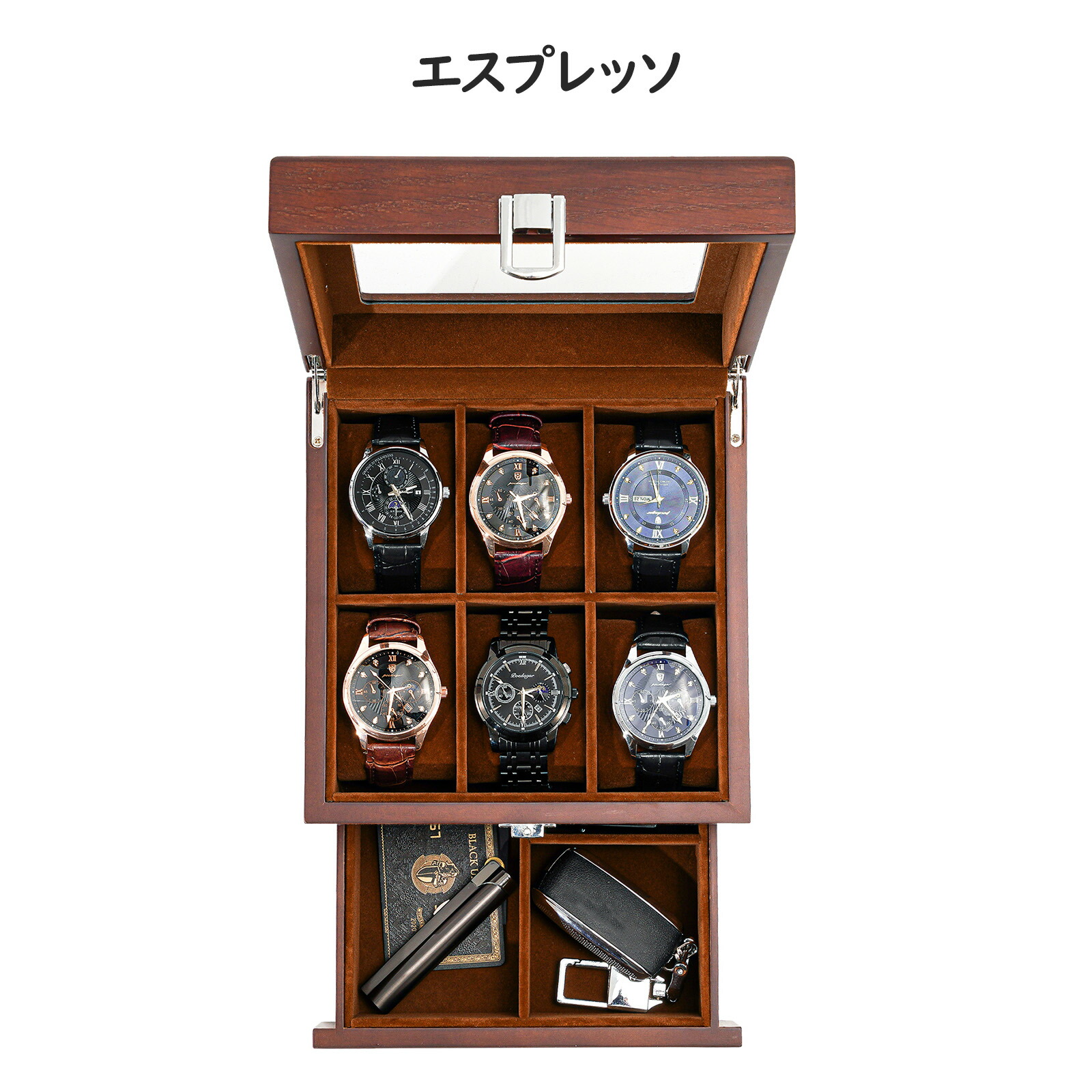 楽天市場】ProCase 【楽天1位】腕時計ケース 6本用 2段式 木製