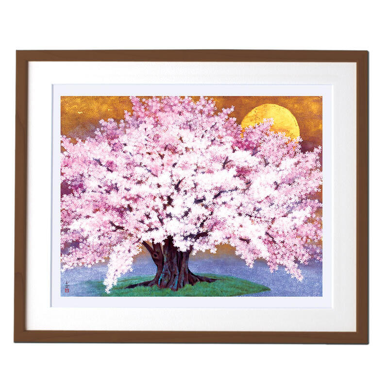 楽天市場】複製画 新品 額入り 障害者 アート 活きる 桜 絵画