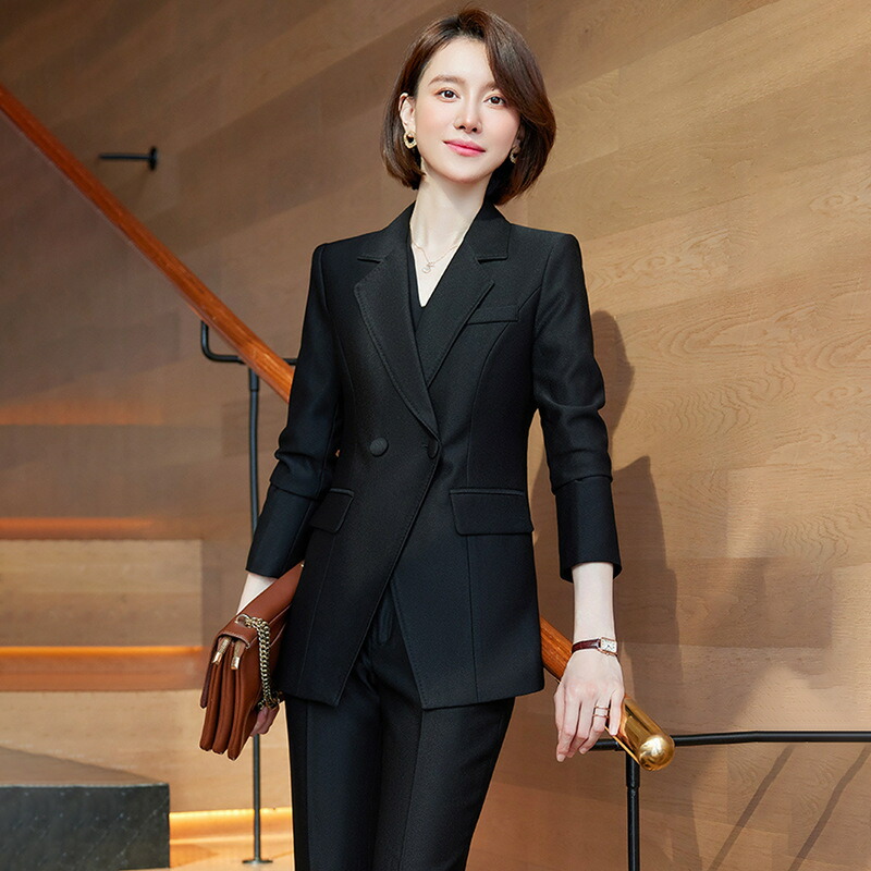 楽天市場】ダブルブレスト テーラードジャケット＆パンツ レディース
