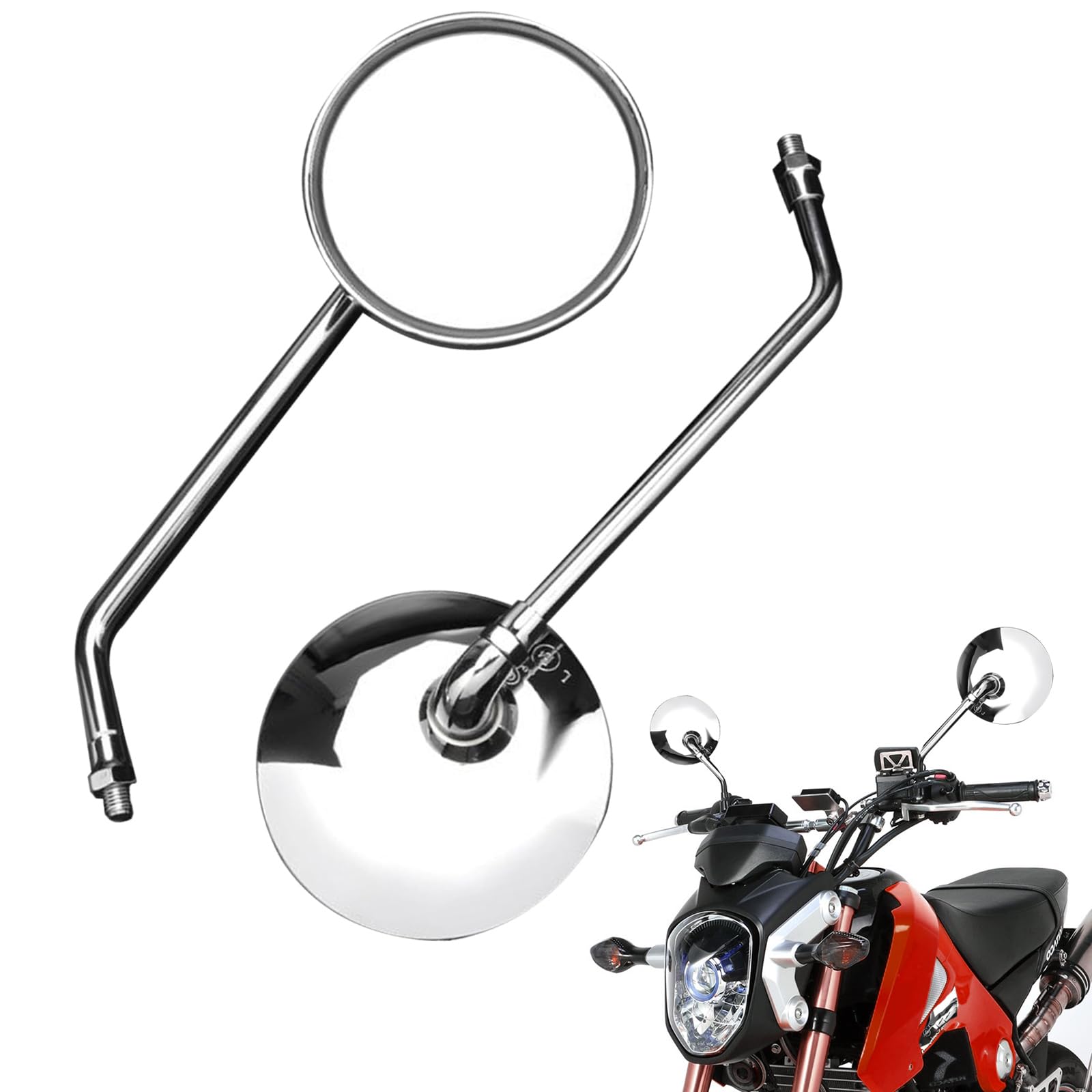 楽天市場】solaay バイクミラー 8MM 正ネジ バックミラー 円形