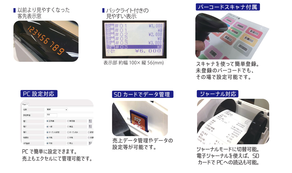 楽天市場】レジスター クローバー電子 JET-680 感熱紙タイプ バー