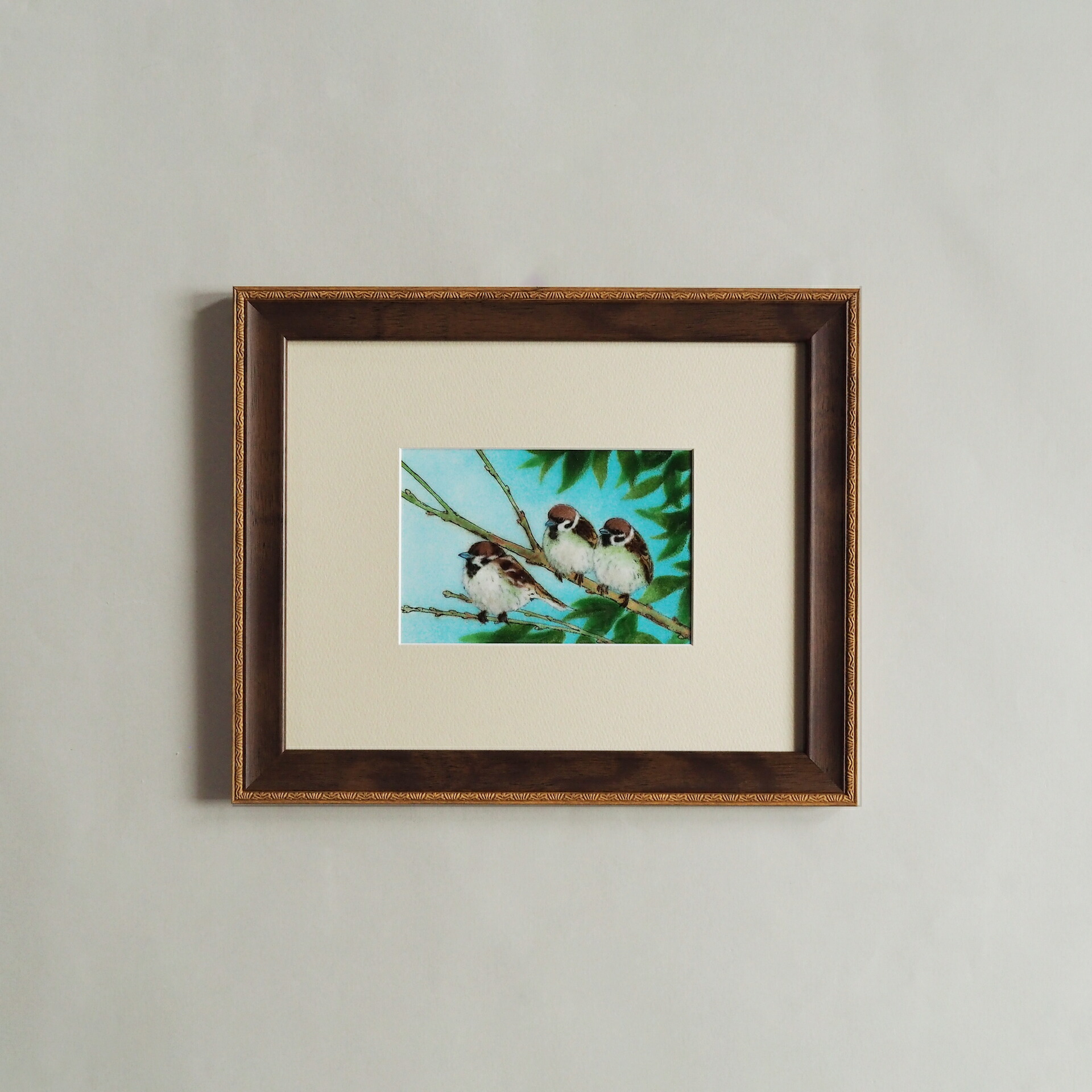 楽天市場】3羽のすずめ 七宝 七宝 七宝焼 七宝焼き 七宝絵画 絵 絵画