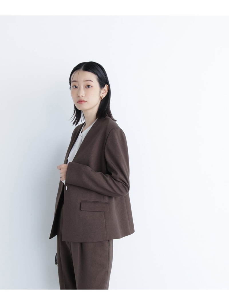 楽天市場】ウーステッドライクツイル SETUP ノーカラージャケット