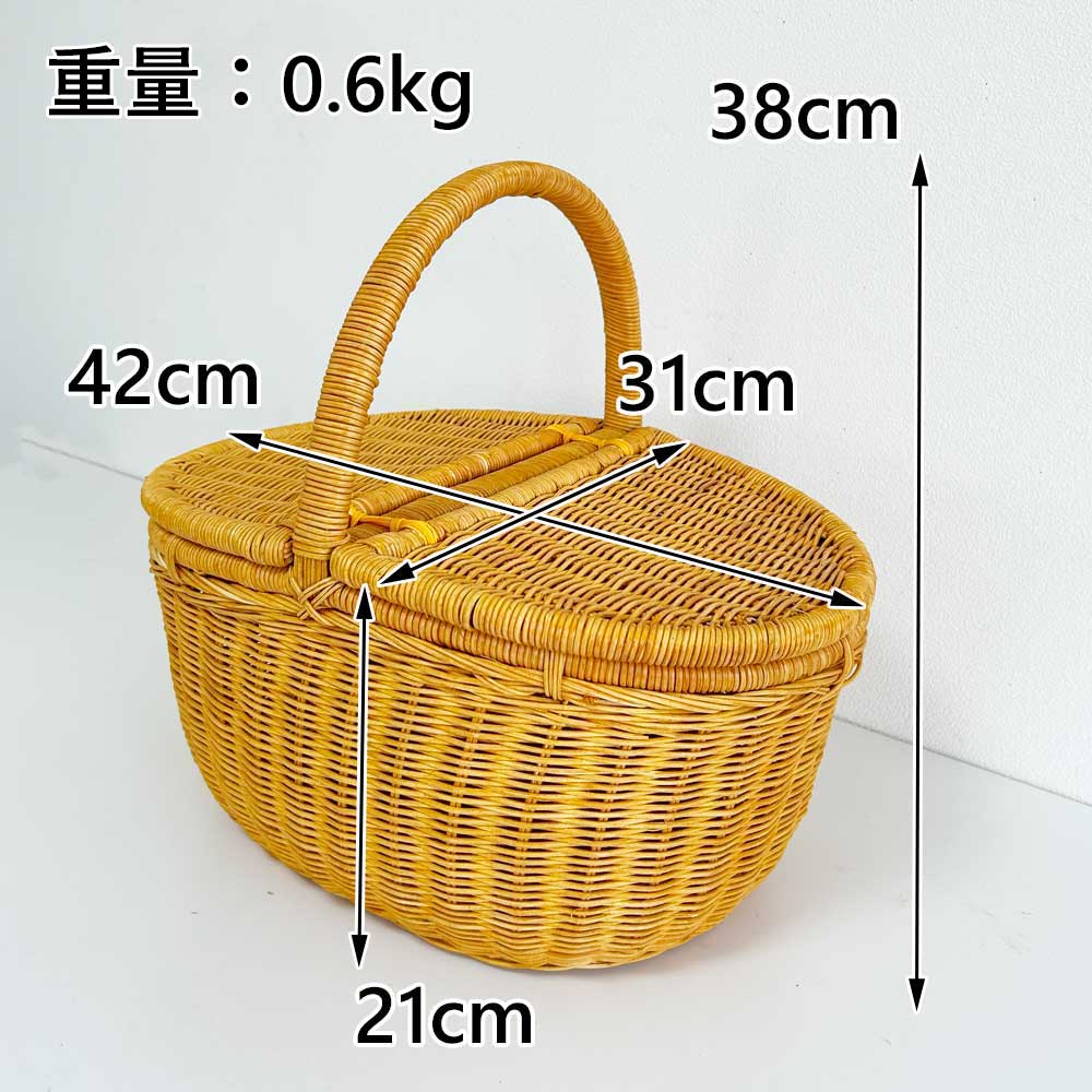 楽天市場】オーバル形 ピクニックかご ピクニックバスケット かご