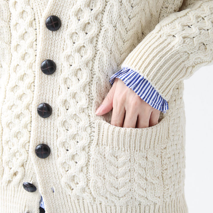 楽天市場】Inverallan(インバーアラン) Vネック アラン カーディガン