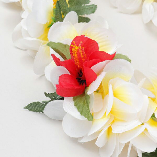 楽天市場】プルメリア レイ フラダンス 首飾り ハワイアン 赤