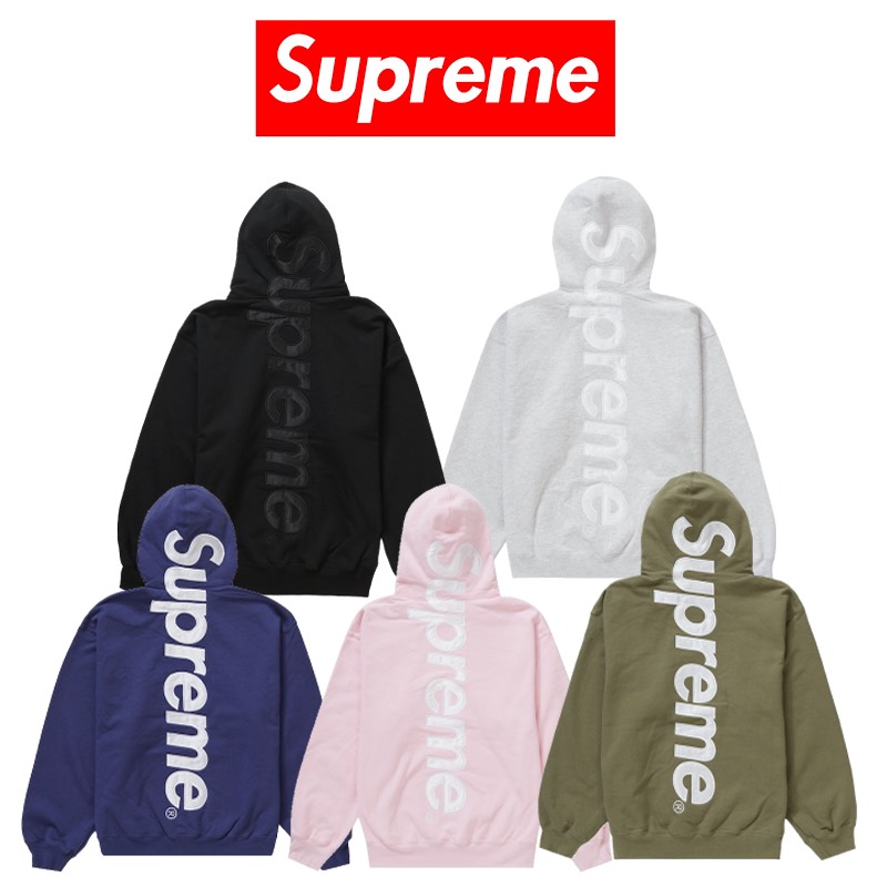 楽天市場】23FW Supreme Satin Applique Hooded Sweatshirt