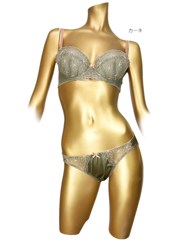 楽天市場】フラワー刺繍 ブラジャー ショーツ 上下セット 下着(WD-052