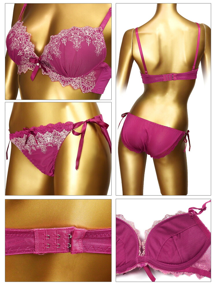 楽天市場】ラメ刺繍 ブラジャー ショーツ 上下セット 下着(16697