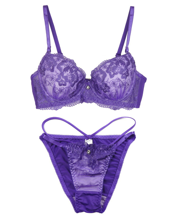 楽天市場】フラワー刺繍 ブラジャー ショーツ 上下セット 下着(J-3623