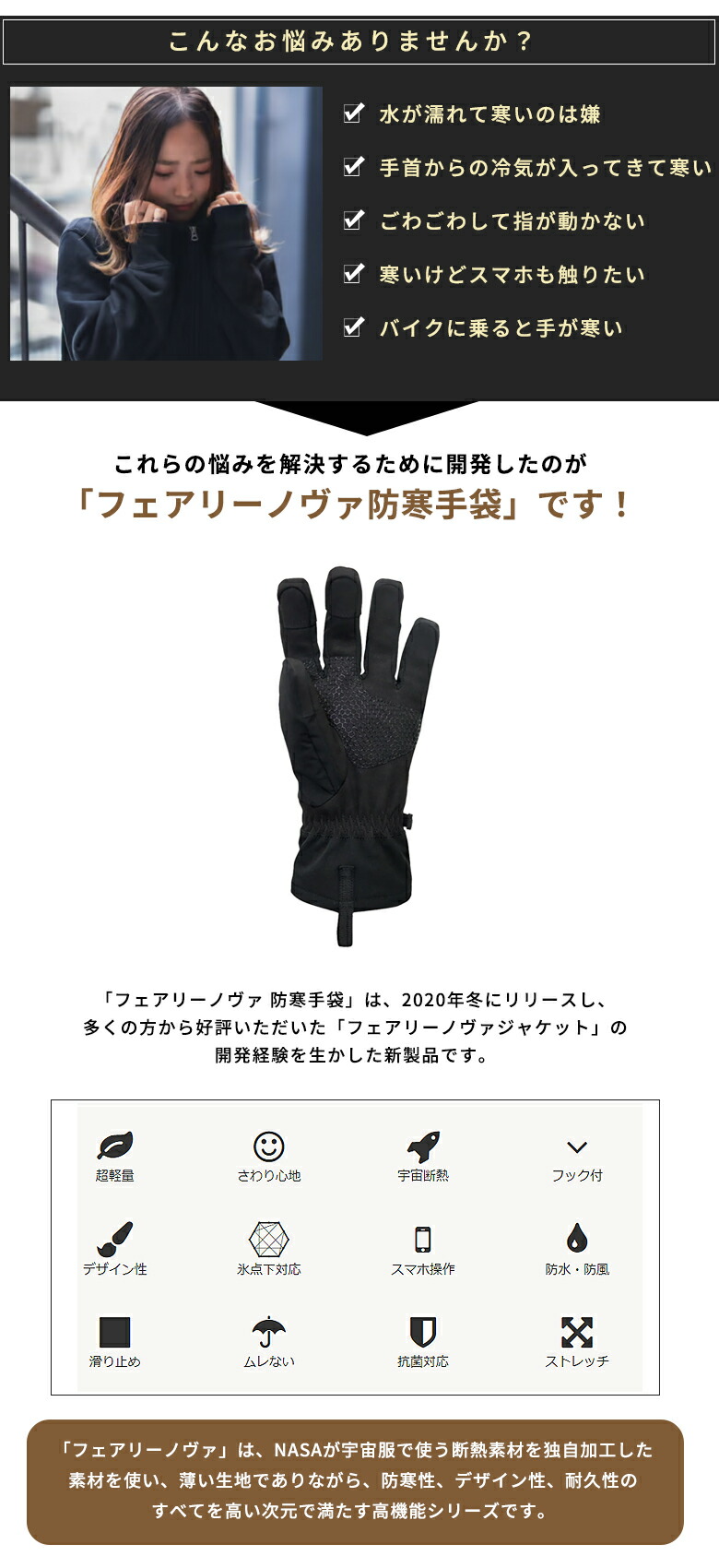 楽天市場】フェアリーノヴァ防寒手袋 Fairynova グローブ 防風手袋 暖