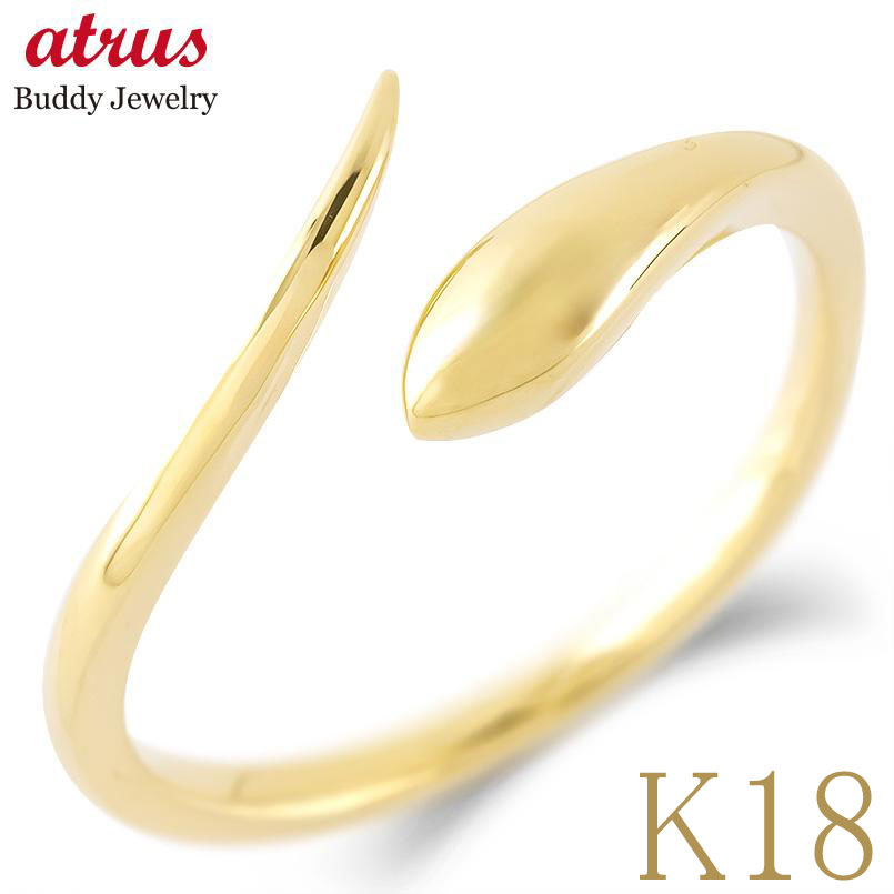 楽天市場】ヘビ 蛇 18金 リング k18 レディース 指輪 干支 巳年