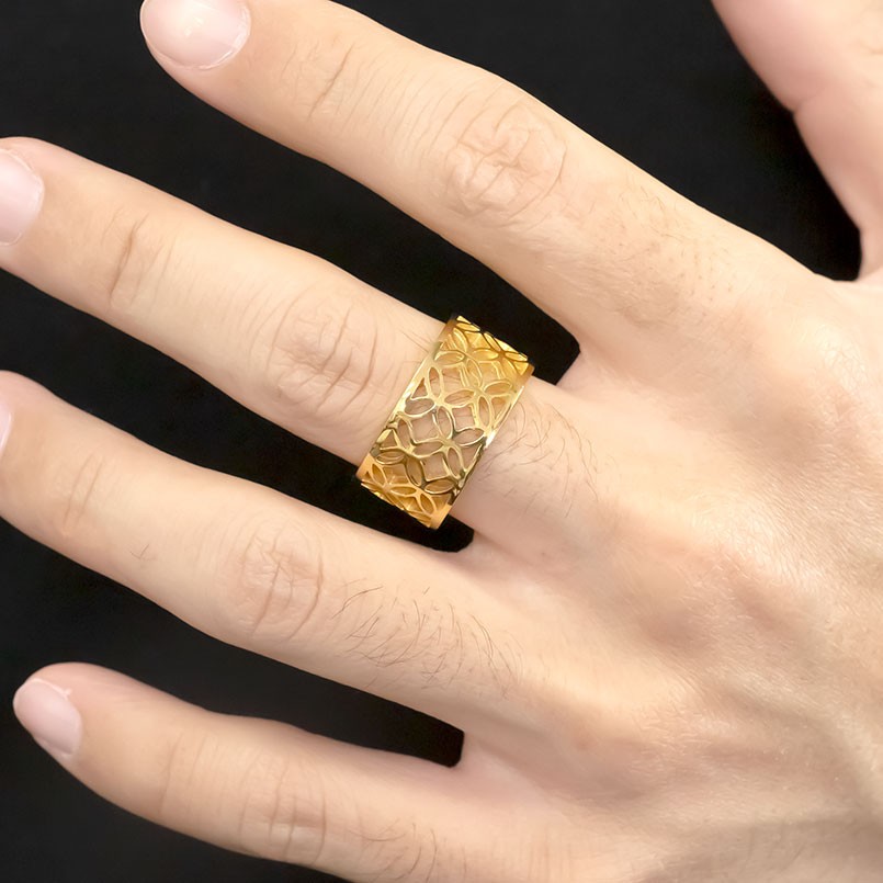 楽天市場】10金 リング ゴールド 七宝文様 10k 指輪 イエローゴールド