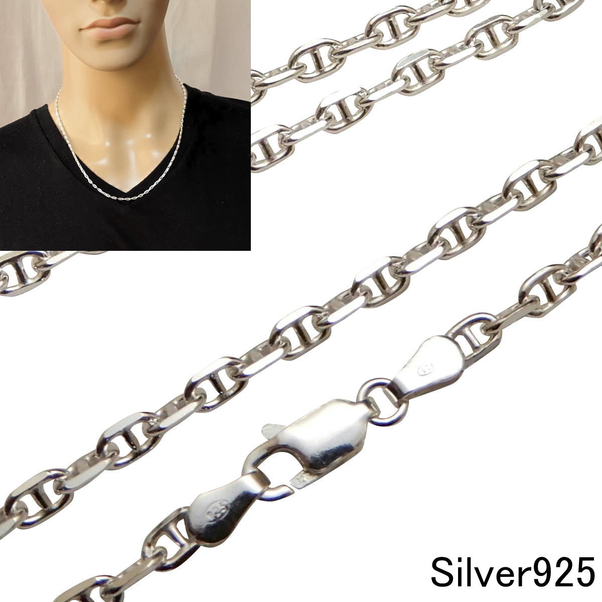 楽天市場】【幅2.3mm/3.0mm長さ40cm/45cm/50cm/55cm/60cm】 ネックレス
