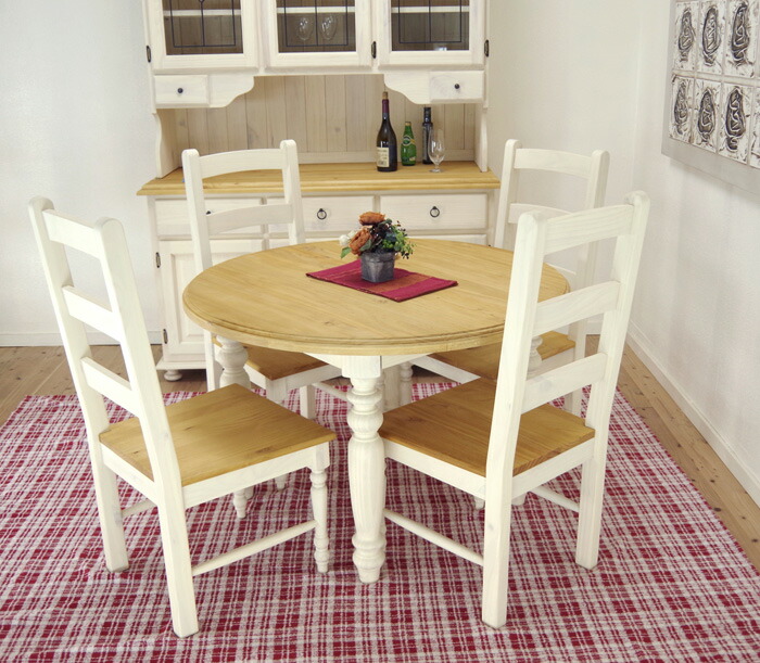 楽天市場】フレンチカントリーダイニングテーブル 丸テーブル 白 丸型