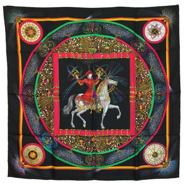 楽天市場】新品同様 エルメス スカーフ カレ シルク ブラック 黒 花火