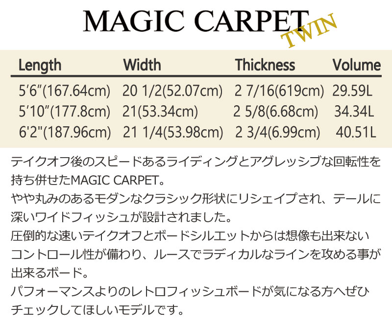 楽天市場】サーフボード マイクシェイプス MAGIC CARPET TWIN マジック