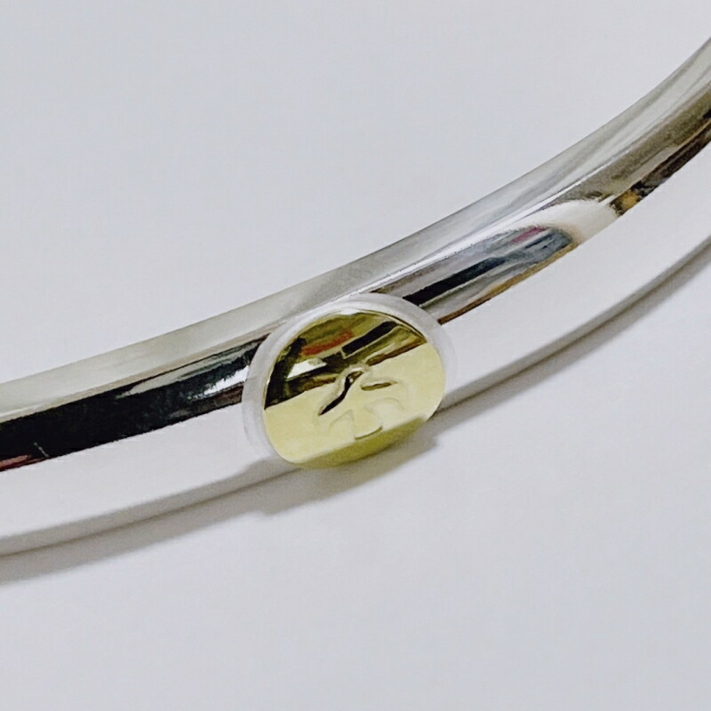 楽天市場】18金メタル顔ブレスシルバーM バングル ブレスレット