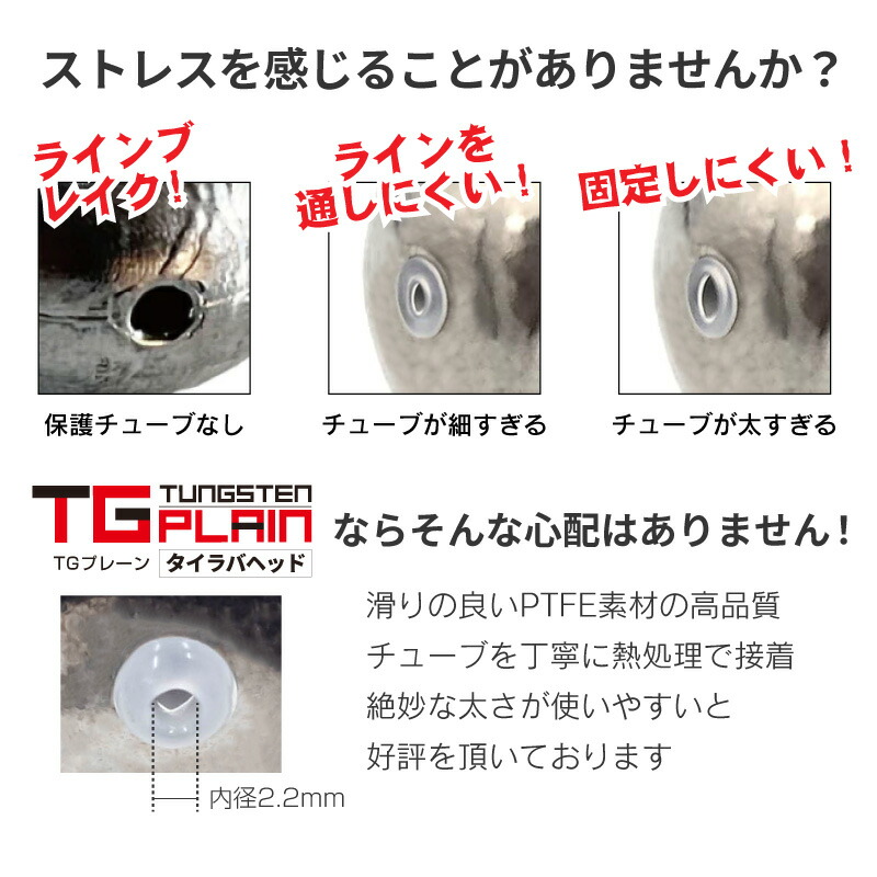 楽天市場】タイラバ タングステン 250g TGプレーン 鯛ラバ 250