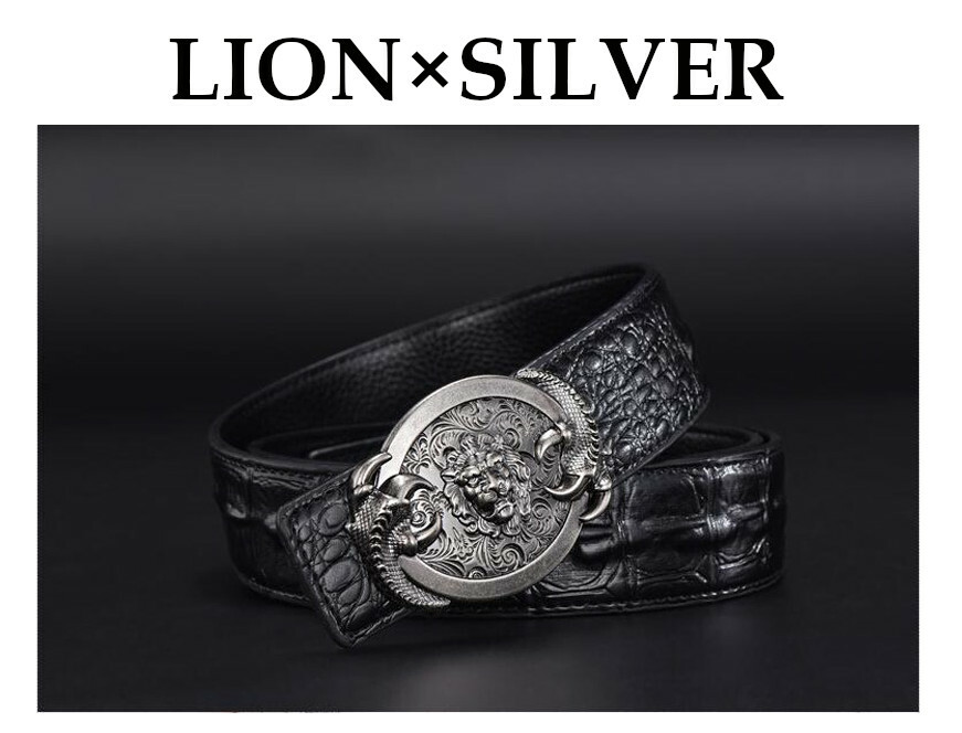 楽天市場】全4種類！ レザーベルト ドラゴン ライオン バックル メタル