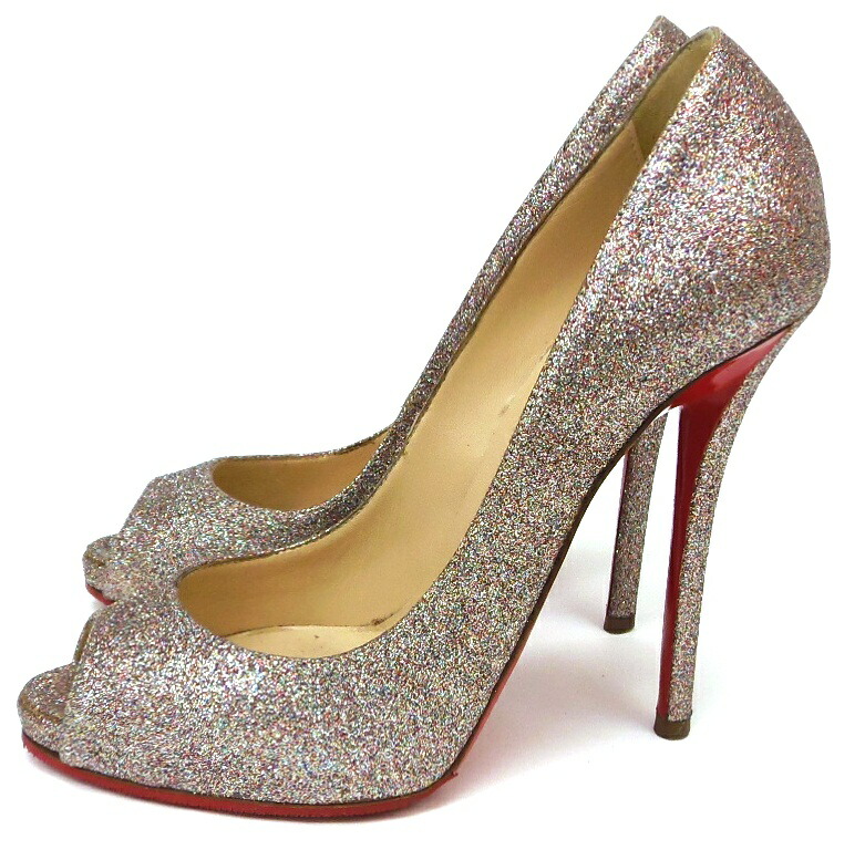 楽天市場】Christian Louboutin ヒールパンプス グリッター オープン