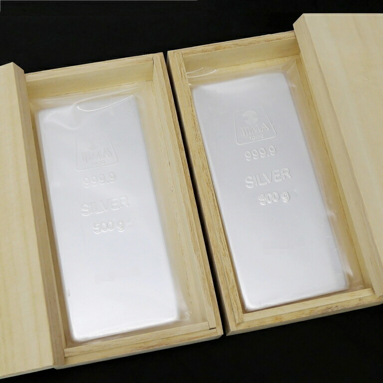 楽天市場】井嶋金銀工業 純銀 インゴット [桐箱付] 500g×2本セット