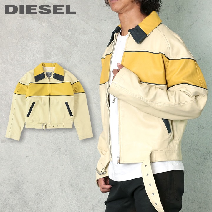 楽天市場】□DIESEL ディーゼル メンズ□羊革 本革 切替 シングル