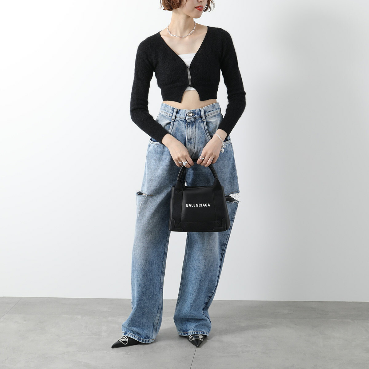 楽天市場】BALENCIAGA バレンシアガ トートバッグ NAVY CABAS XS AJ