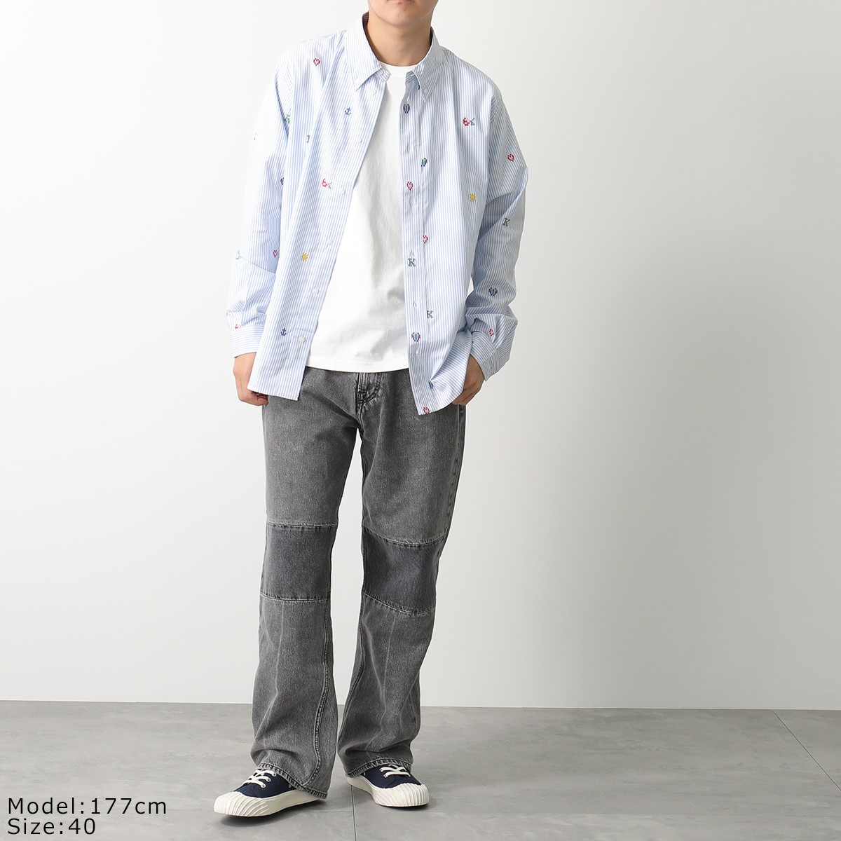 楽天市場】KENZO ケンゾー 長袖シャツ PIXEL STRIPED CASUAL FD55CH410