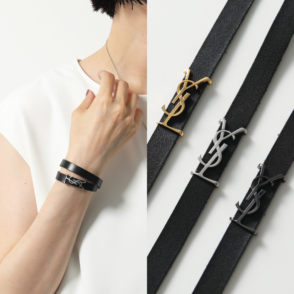 楽天市場】SAINT LAURENT サンローラン ダブルラップブレスレット