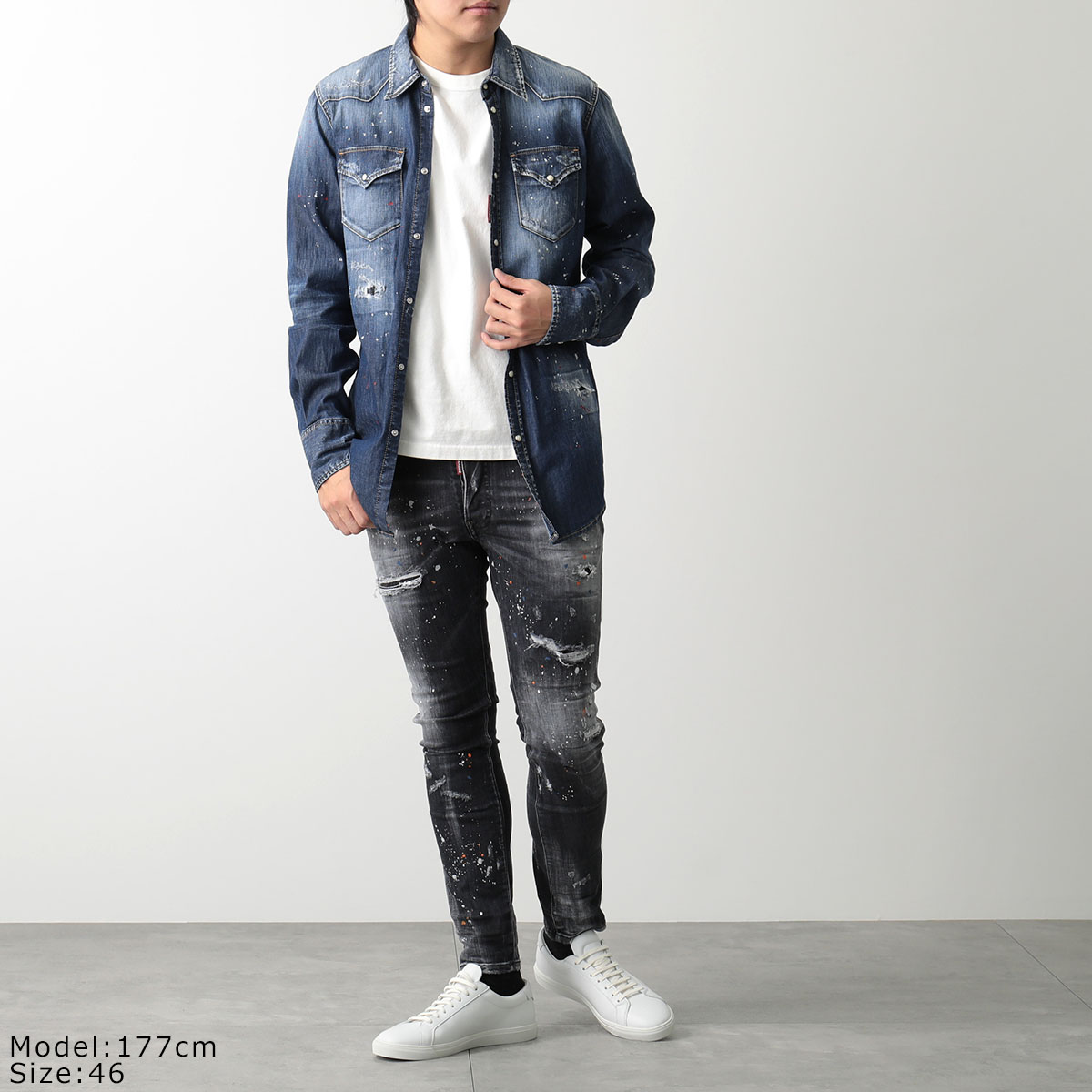 楽天市場】DSQUARED2 ディースクエアード デニムシャツ S71DM0622