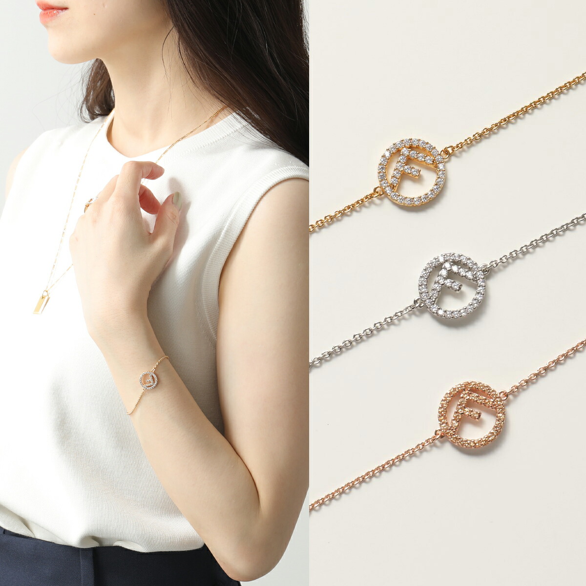 楽天市場】FENDI フェンディ ブレスレット F IS FENDI 8AG761 6DM