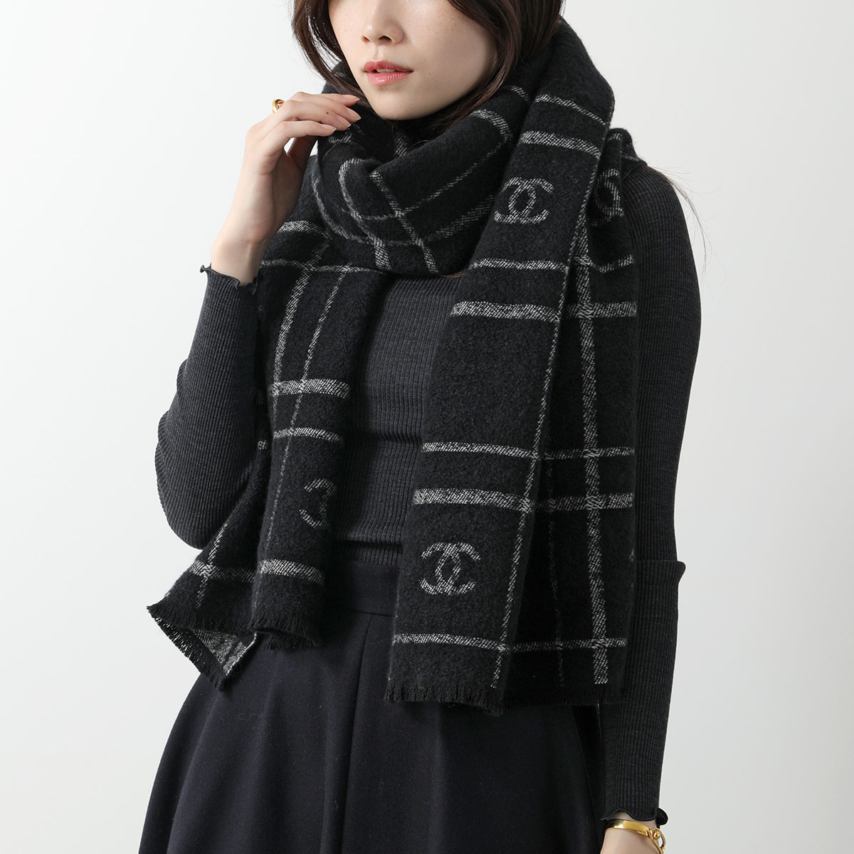 楽天市場】CHANEL シャネル ニットマフラー AAA348 B17734 レディース