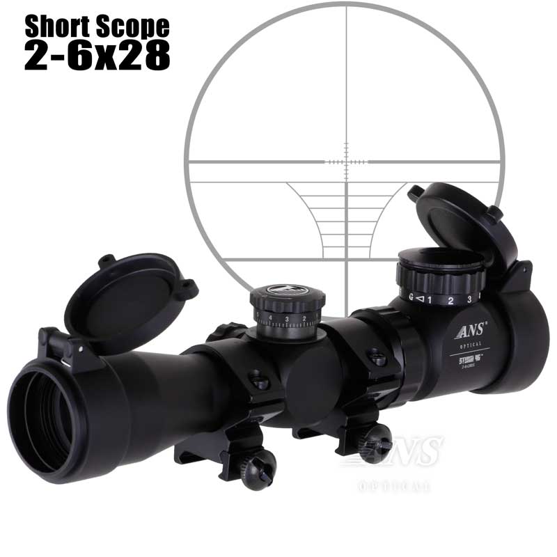 楽天市場】ANS Optical 2-6倍 可変ズーム 2-6x28EG ショート スコープ