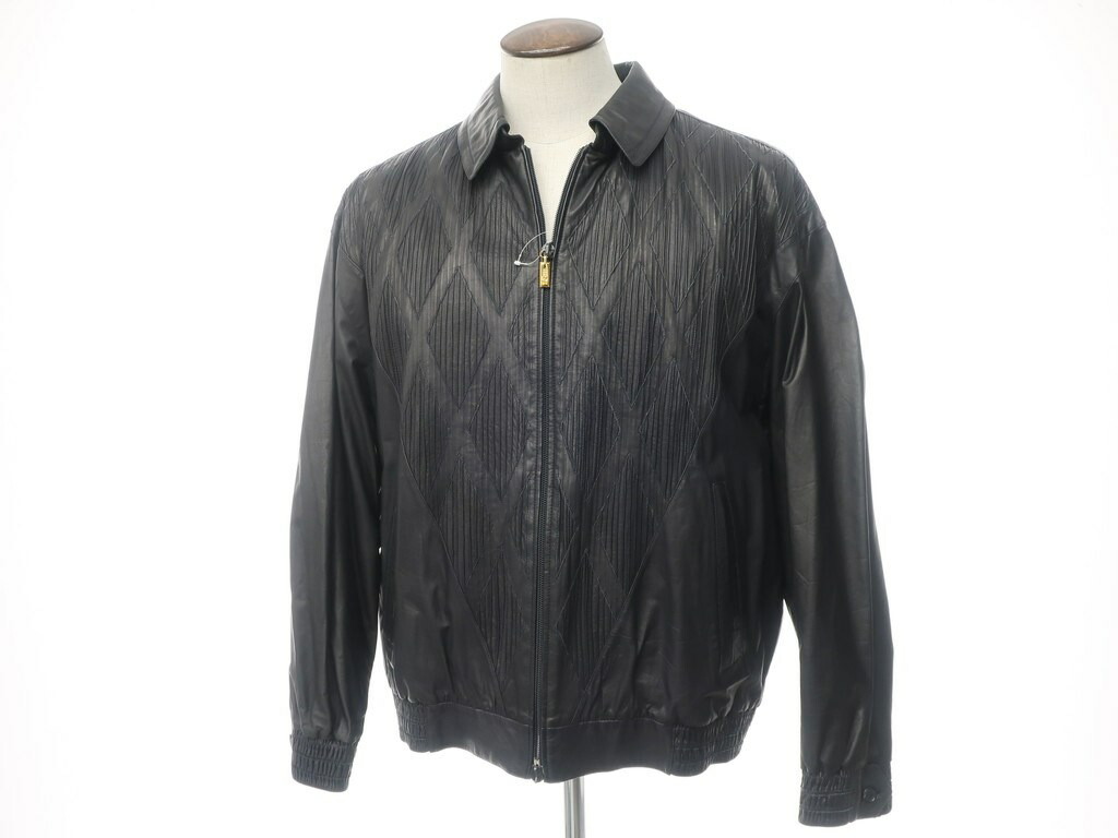 楽天市場】【中古】ジリー ZILLI レザー ジップアップ ブルゾン