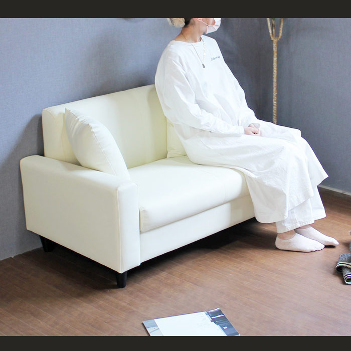 楽天市場】ソファー ソファ 2人掛け コンパクト シンプル レザー 2人