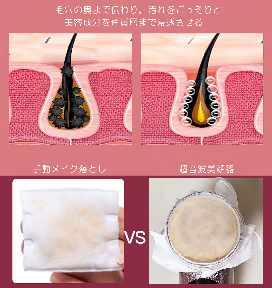 楽天市場】美顔器 超音波美顔器 美顔器LED RF EMS イオン クレンジング